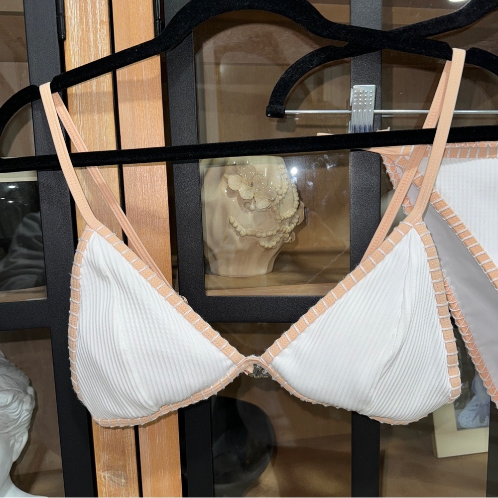 Cupshe Bikini Set Triangle Ribbed Lace Contrast T… - image 4